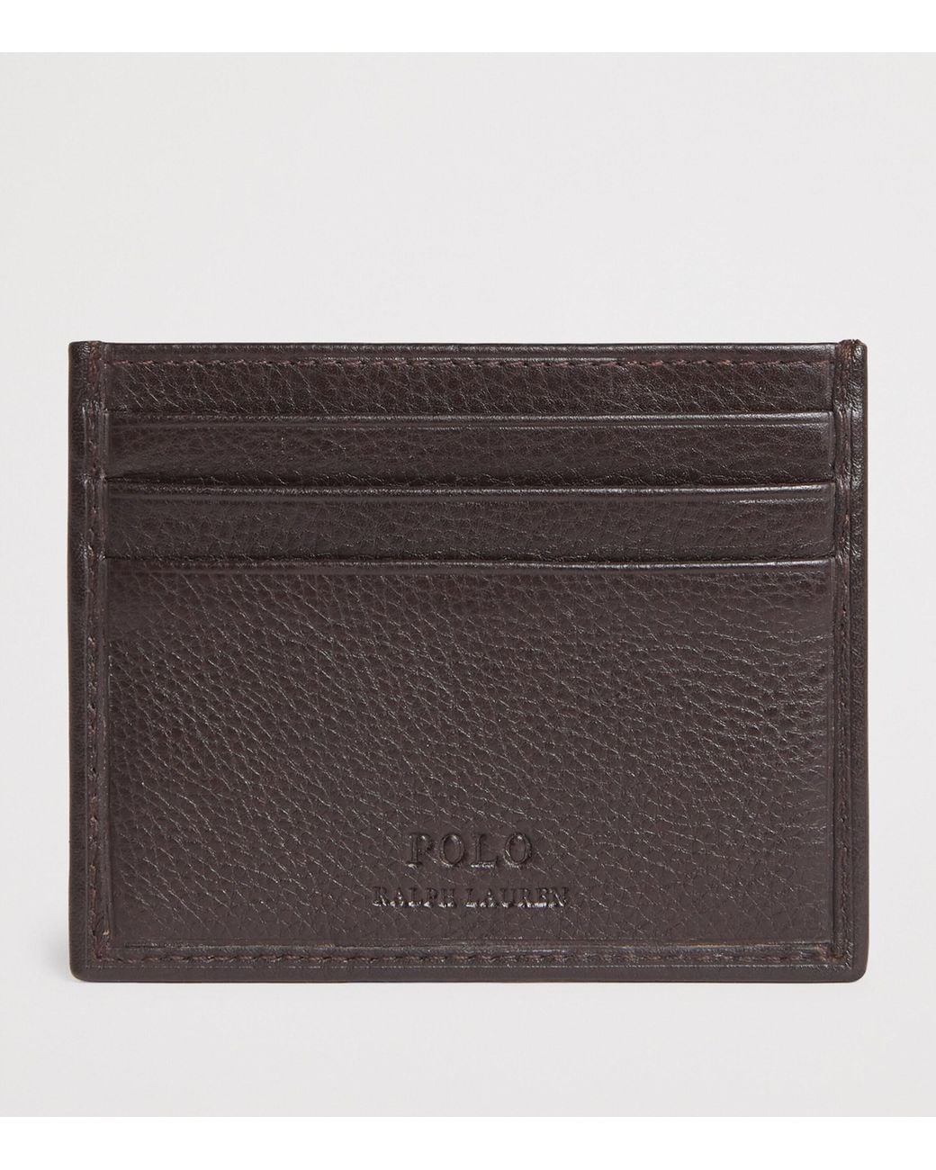 Polo Ralph Lauren Black Leather Logo Card Holder for men
