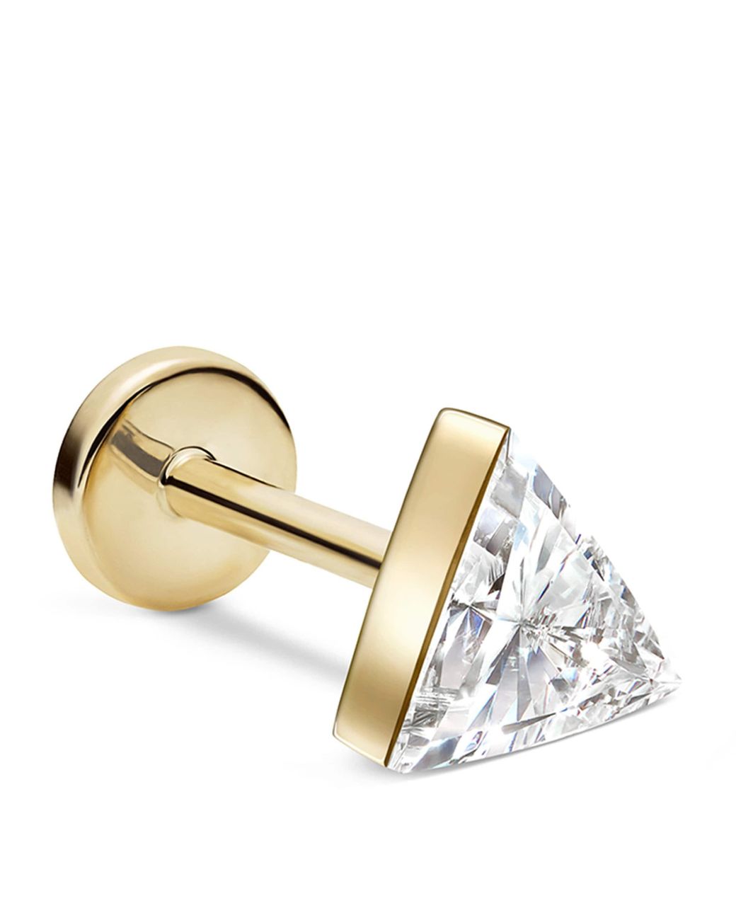Maria Tash Metallic Invisible Set Triangle Diamond Threaded Stud Earring