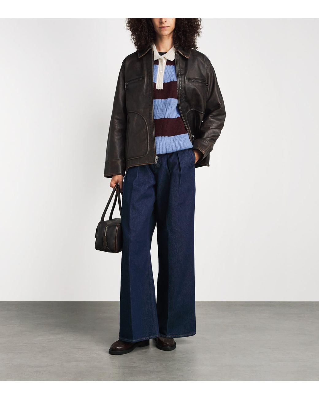 Polo Ralph Lauren Blue Wool-Blend Stripe Sweater