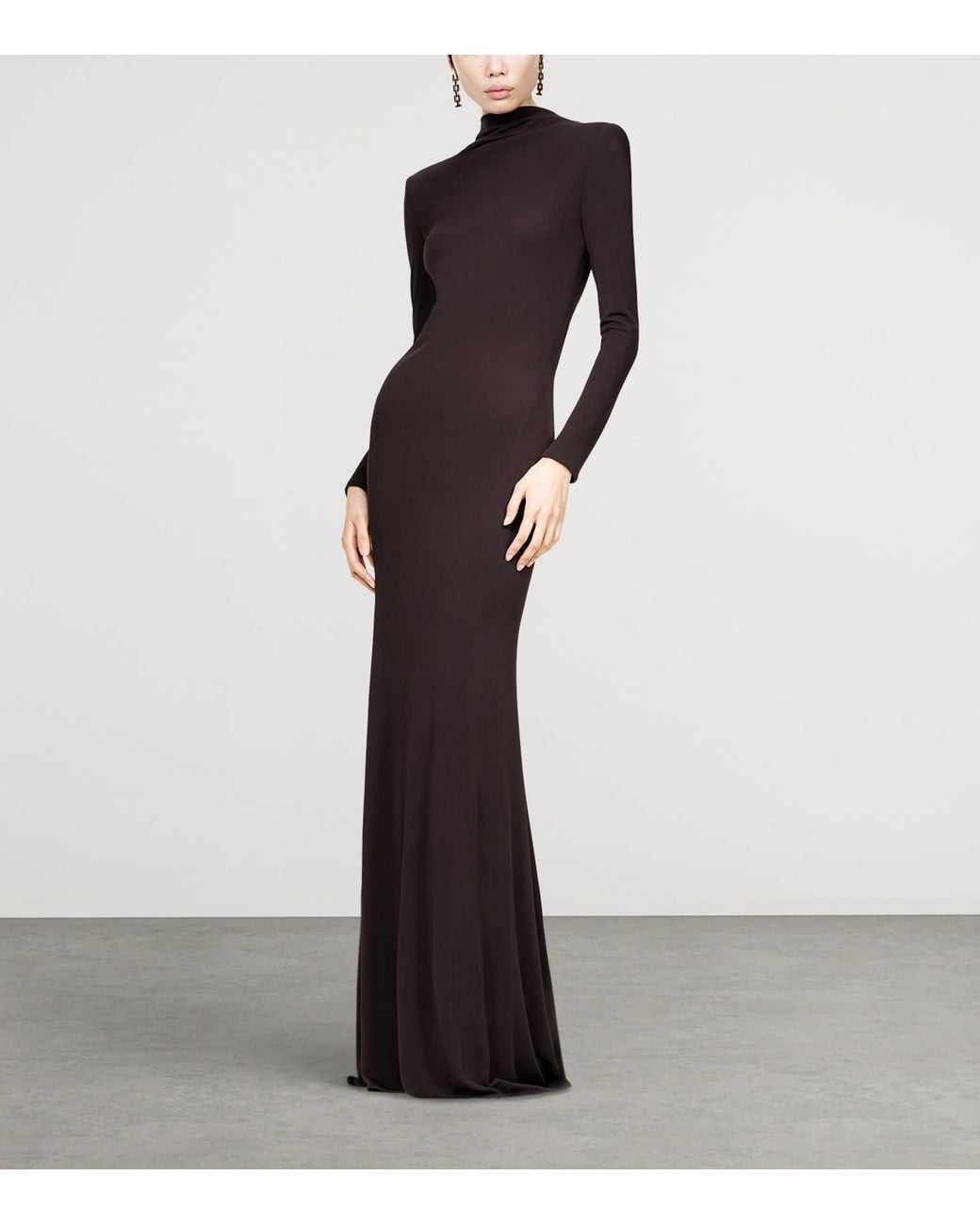 Tom Ford Purple Knitted Back Cut-Out Maxi Dress
