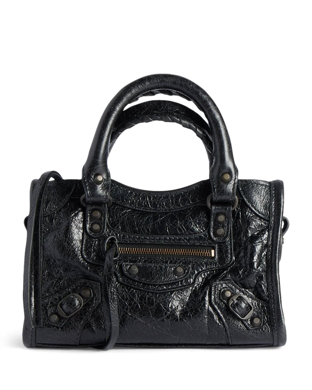 Balenciaga Black Nano Leather Le City Top-Handle Bag