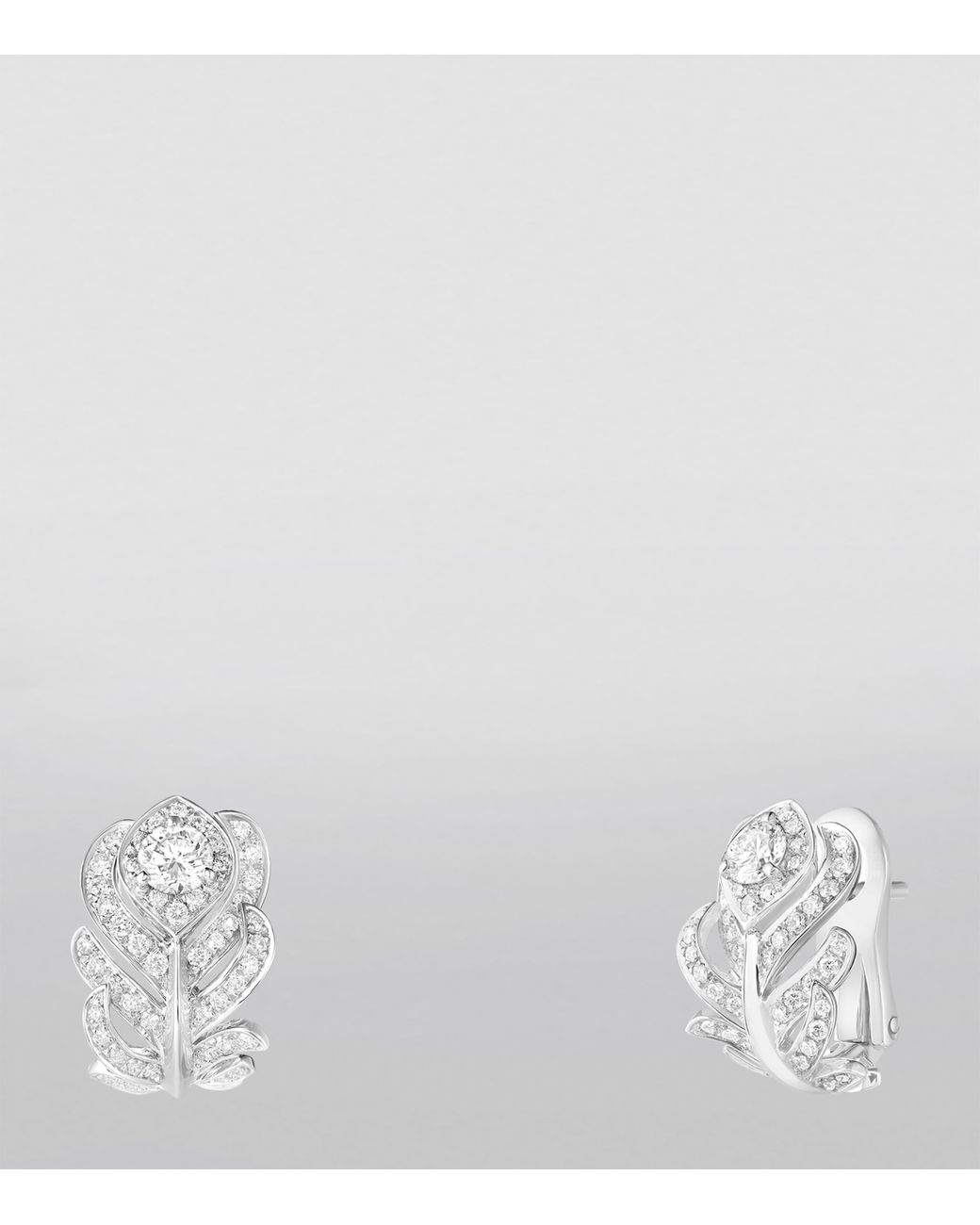 Boucheron White And Diamond Plume De Paon Clip-On Earrings