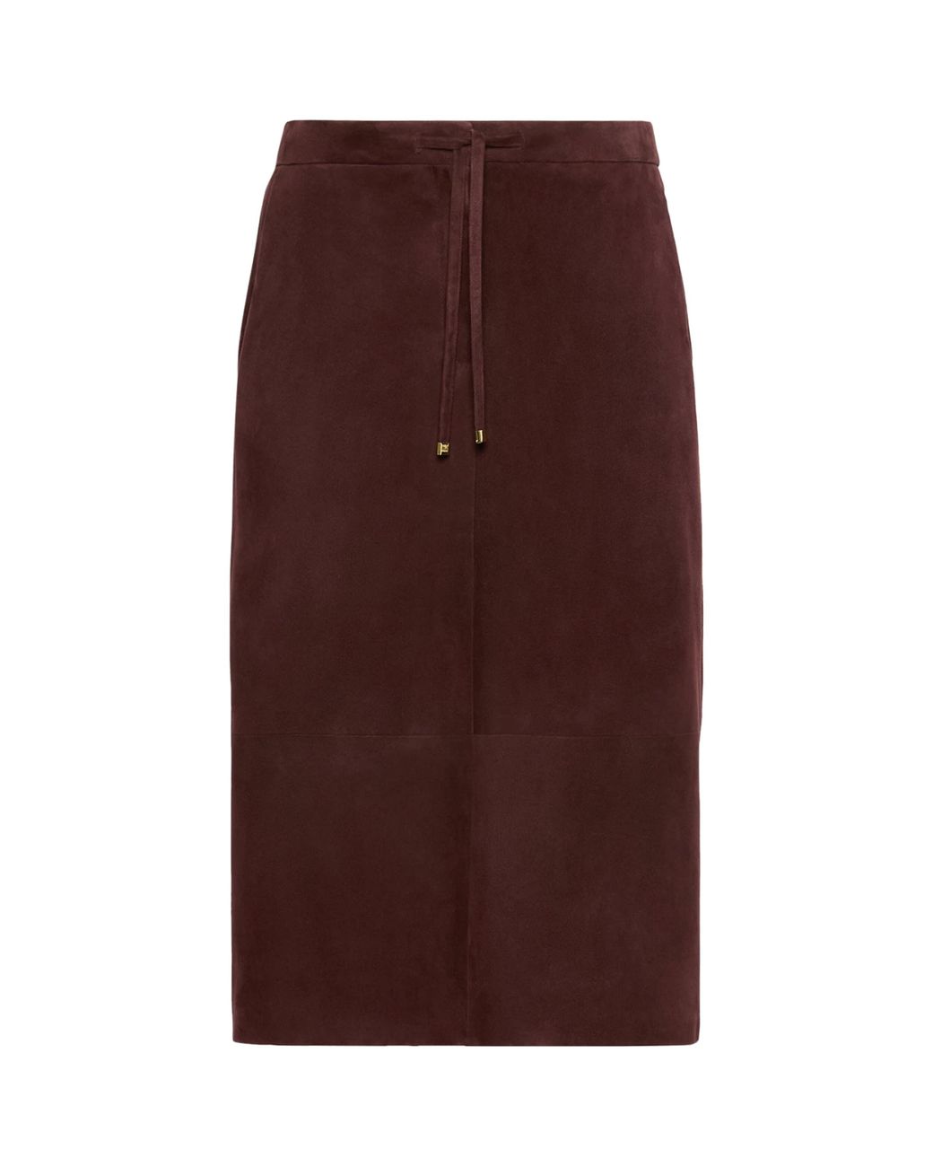 Max Mara Brown Suede Midi Skirt