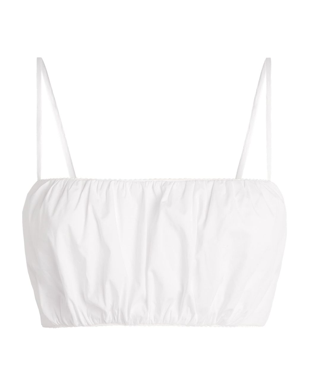 Staud White Stretch-Cotton Fiore Crop Top