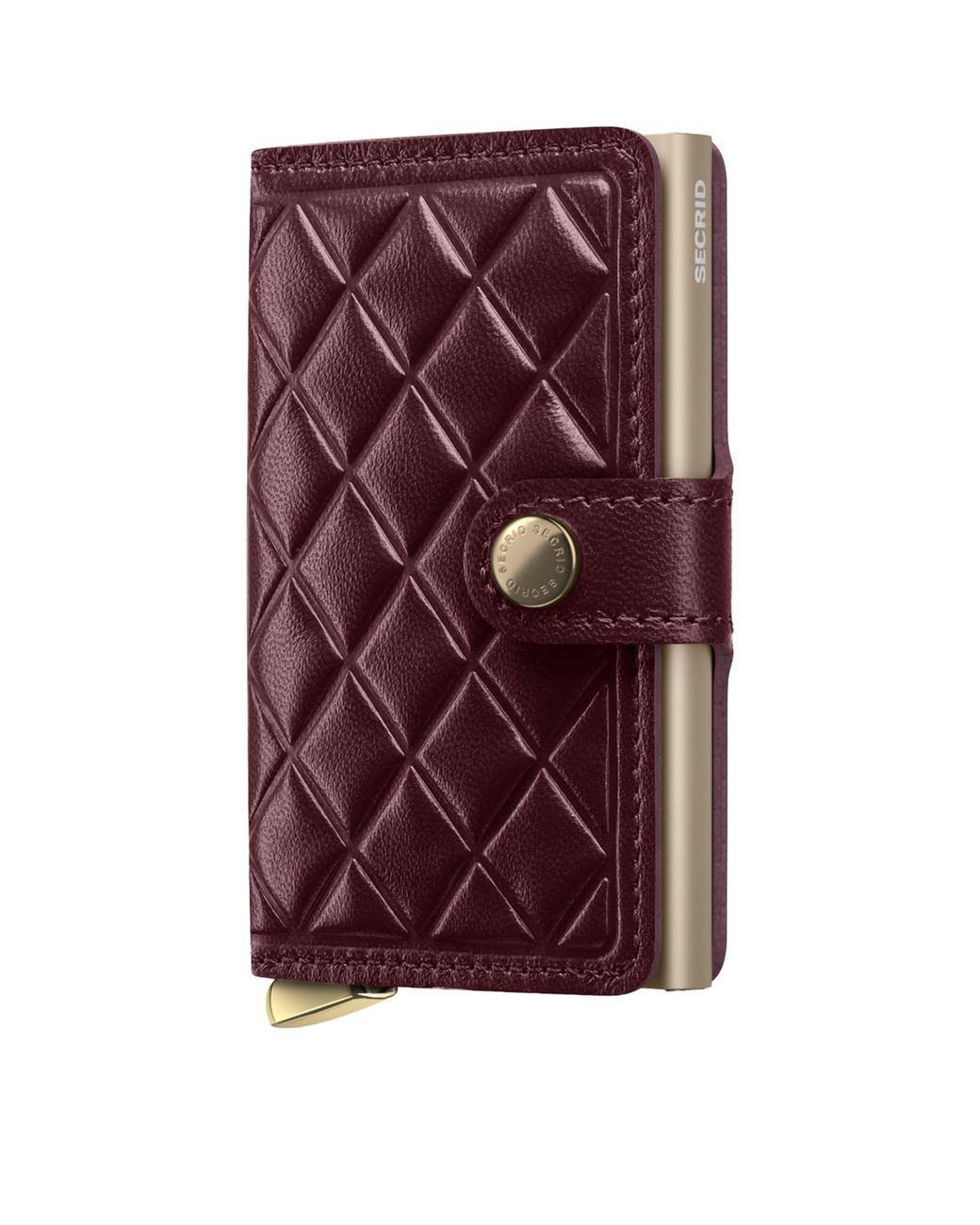 Secrid Purple Leather Diamond-Embossed Miniwallet for men
