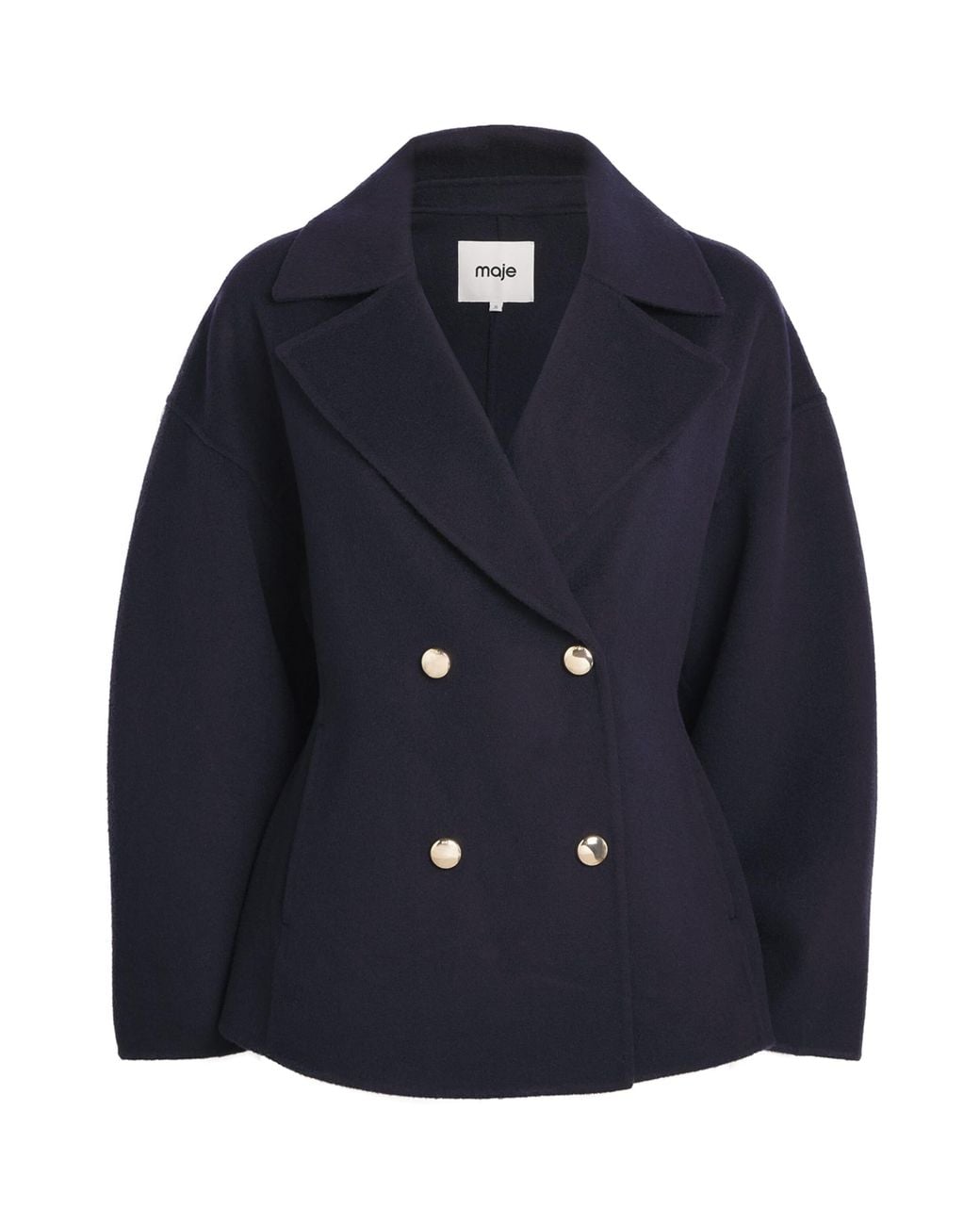 Maje Blue Wool Pea Coat