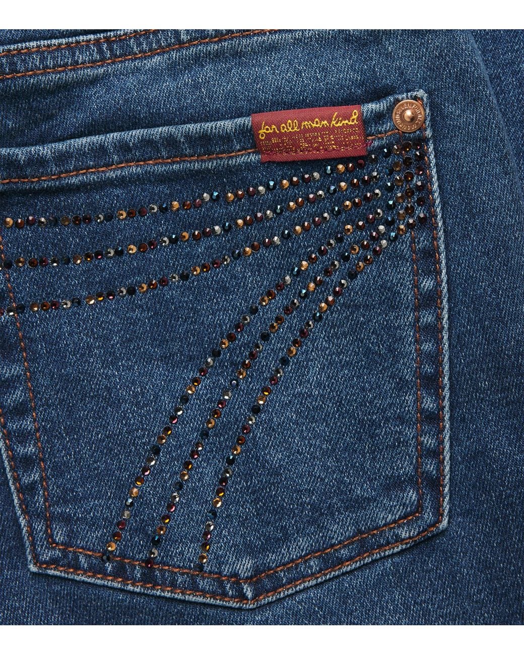 7 For All Mankind Blue Dojo Slim Illusion Flared Jeans