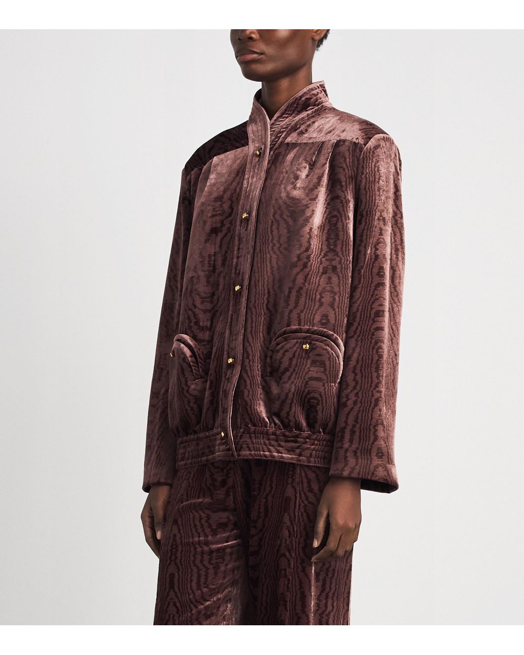 Blazé Milano Brown Velvet Patterned Coiba Blazer