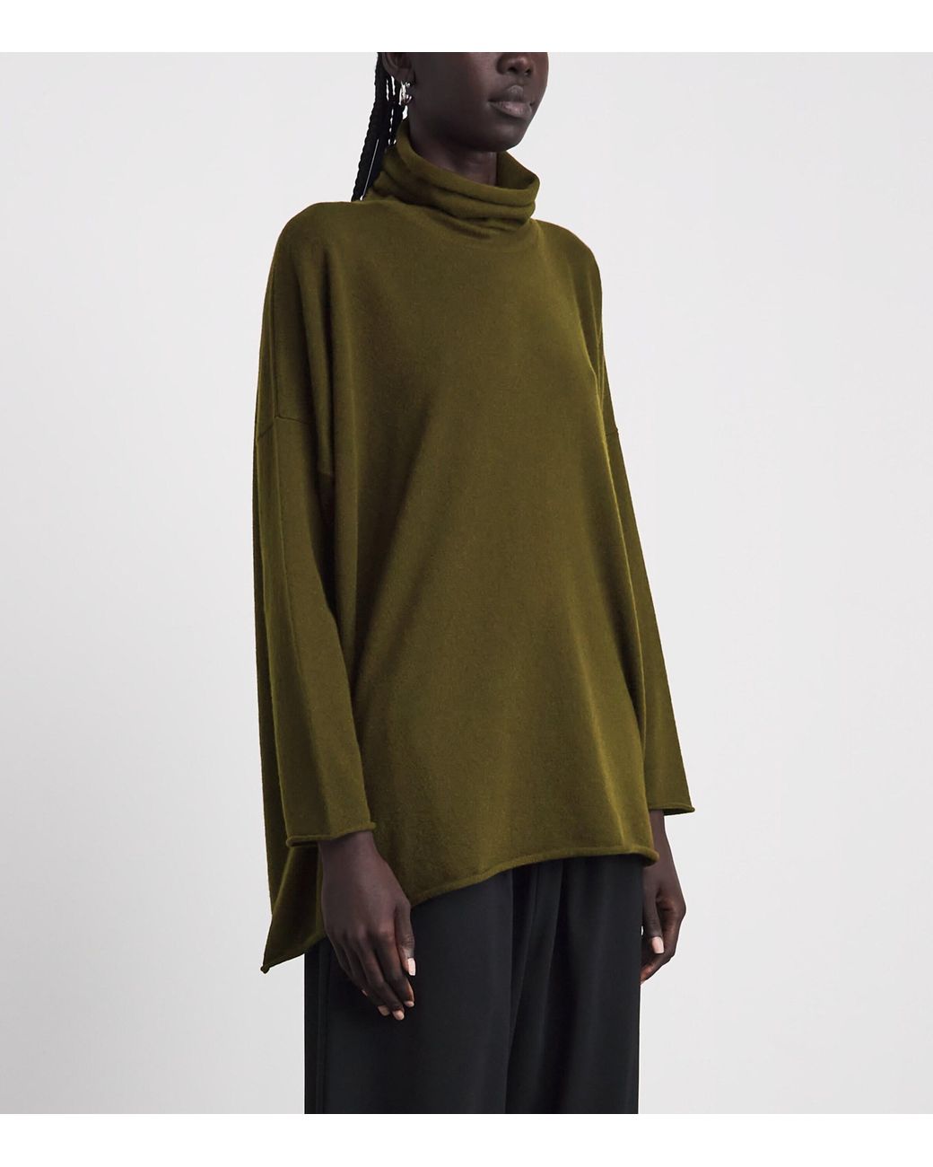 Eskandar Green Cashmere Rollneck Sweater