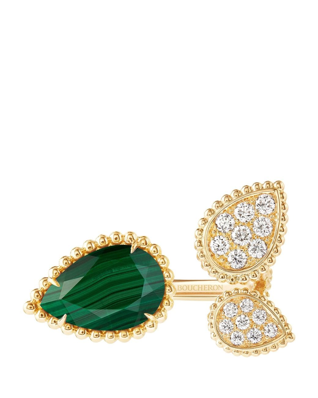 Boucheron Metallic Malachite And Diamond Serpent Bohème Ring