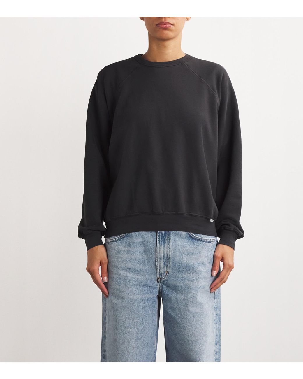Mother Black Cotton The Biggie Concert Sweatshirt