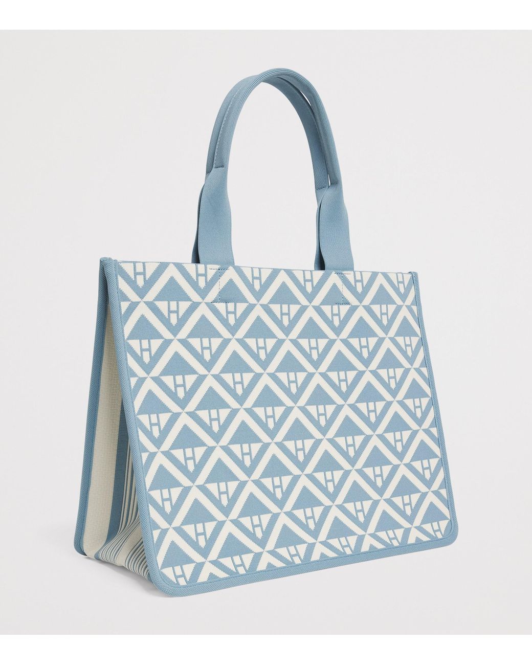 Harrods Blue Medium Geometric Tote Bag