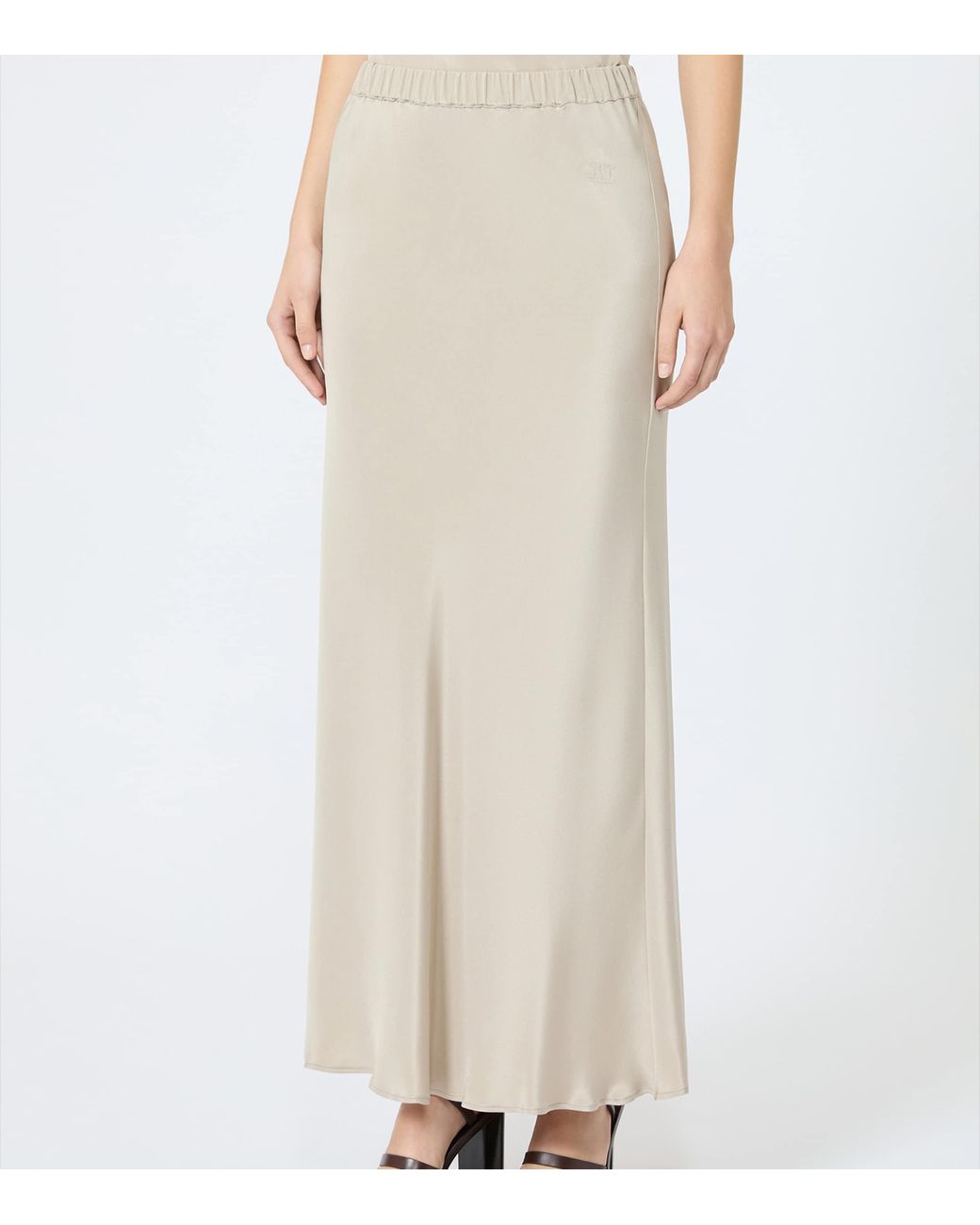Max Mara White Silk Maxi Skirt
