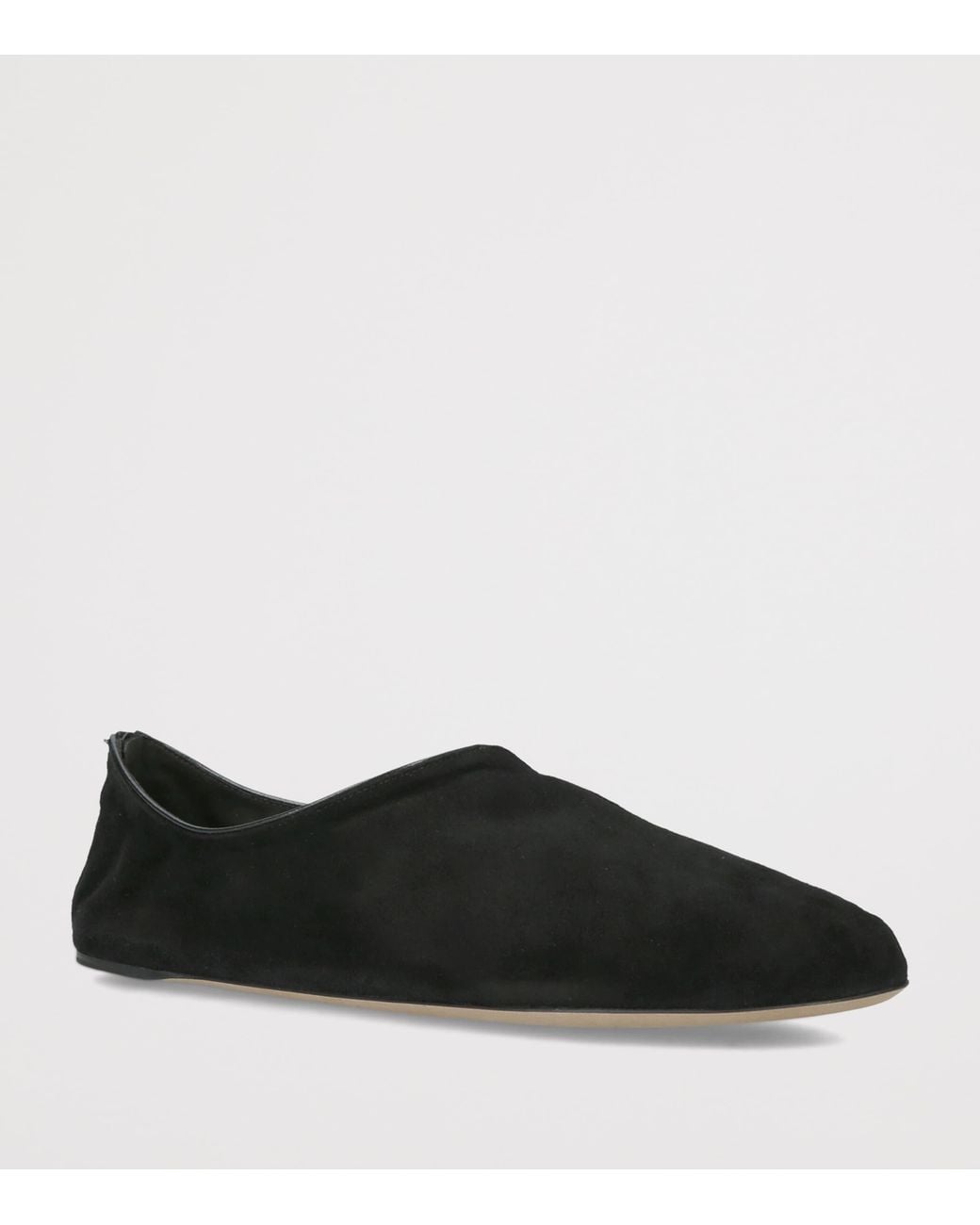 The Row Black Stellene Suede Slippers