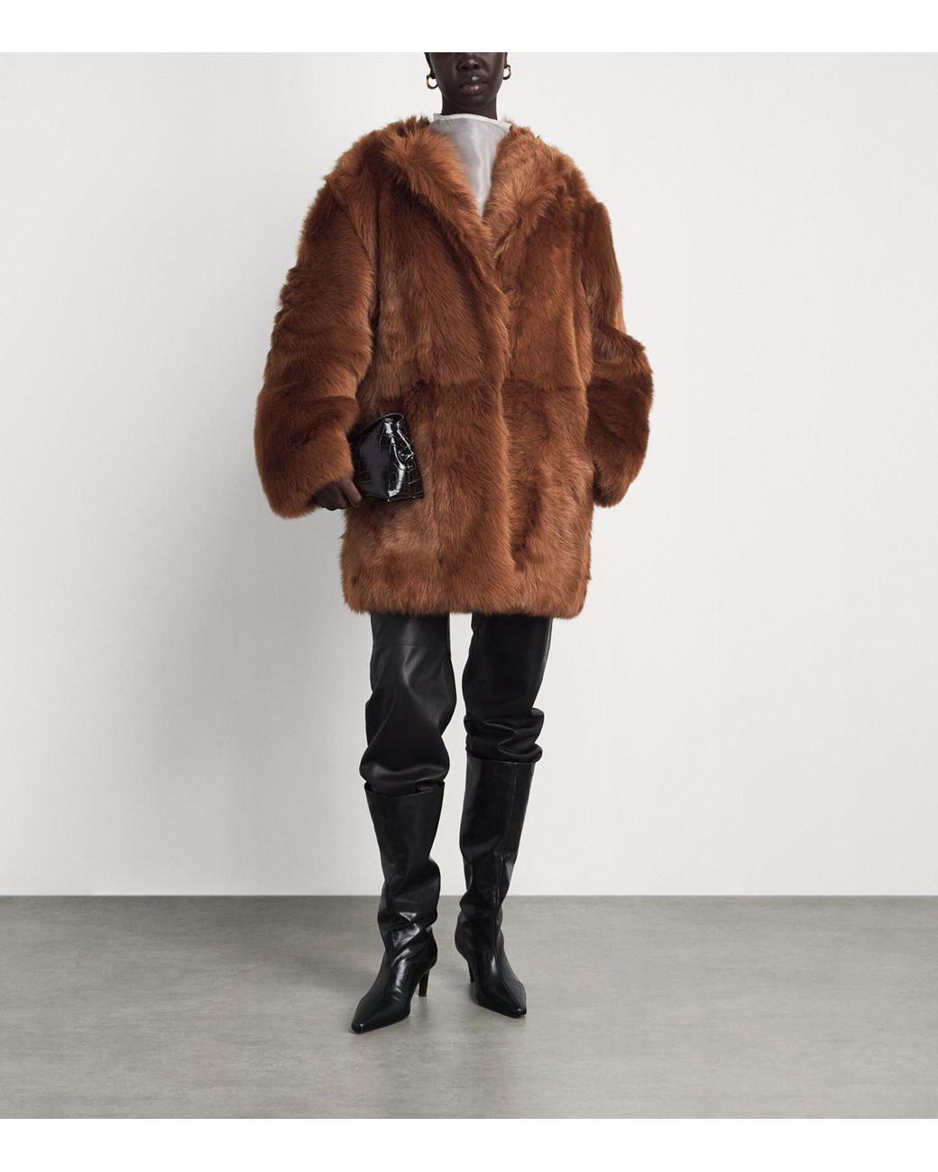 Totême Brown Shearling Short Coat