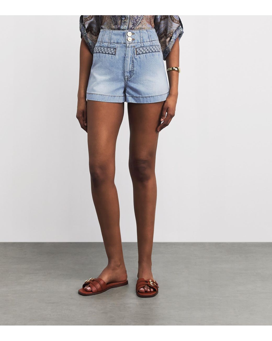 Zimmermann Blue Indra Denim Shorts