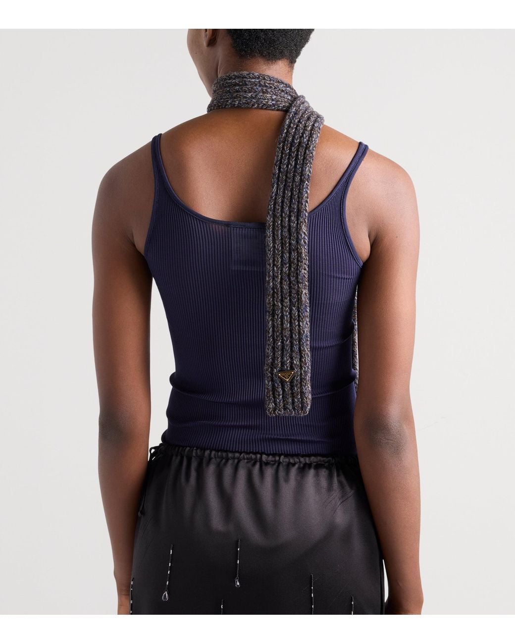 Prada Blue Silk-Knit Tank Top