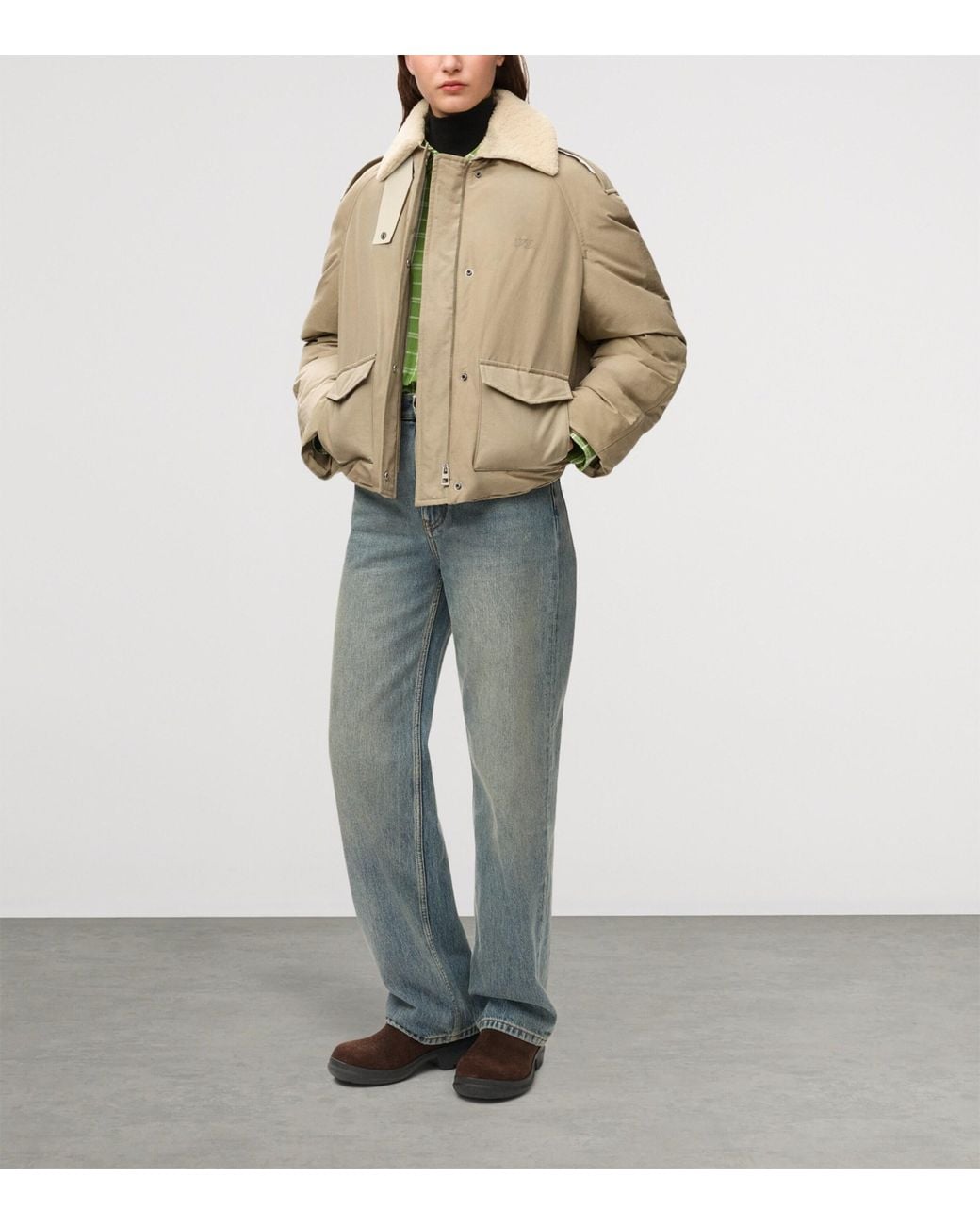 Loewe Natural Technical Shearling-Collar Jacket