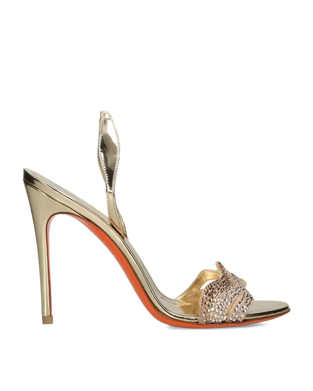 Santoni Metallic Leather Serena Heeled Sandals 105