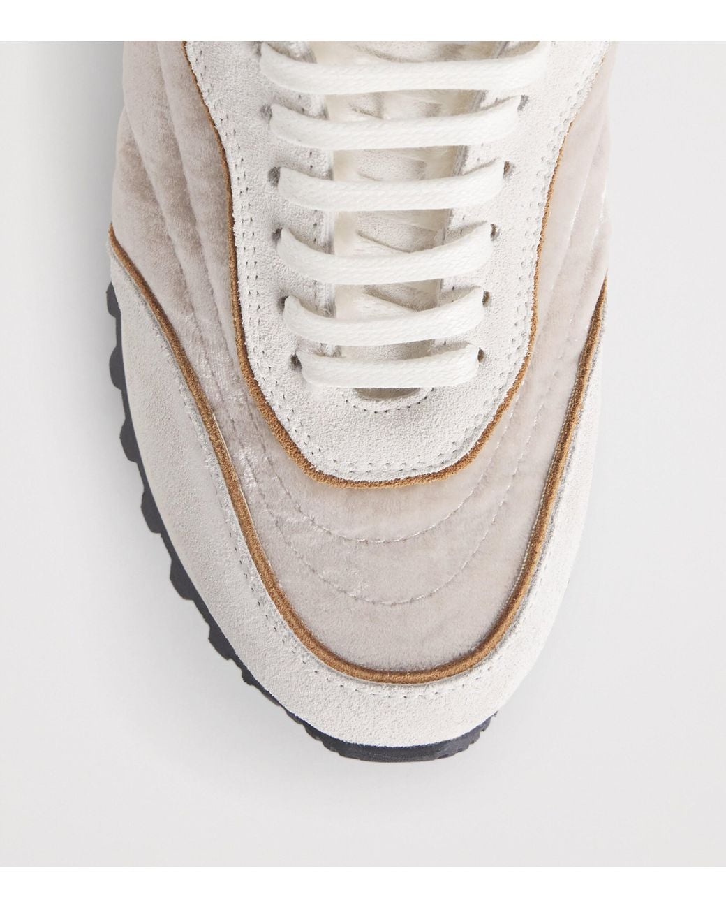 Eleventy White Velvet Leather Sneakers