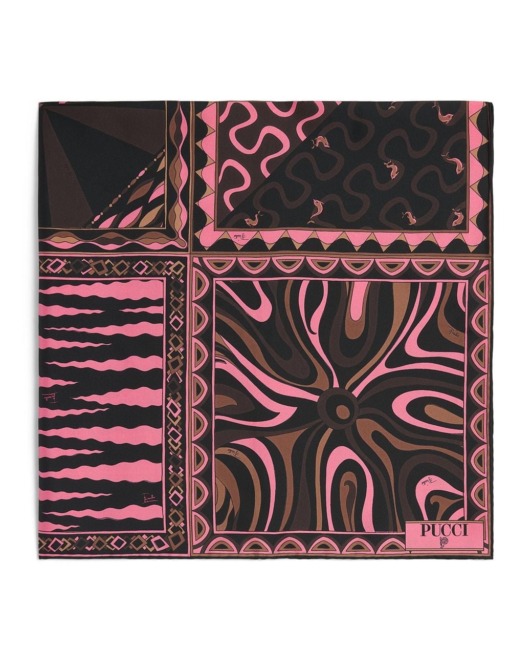 Emilio Pucci Red Silk Multi Print Scarf