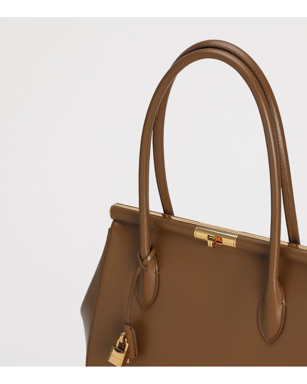 Dolce & Gabbana Brown Leather Marlene Everyday Tote Bag