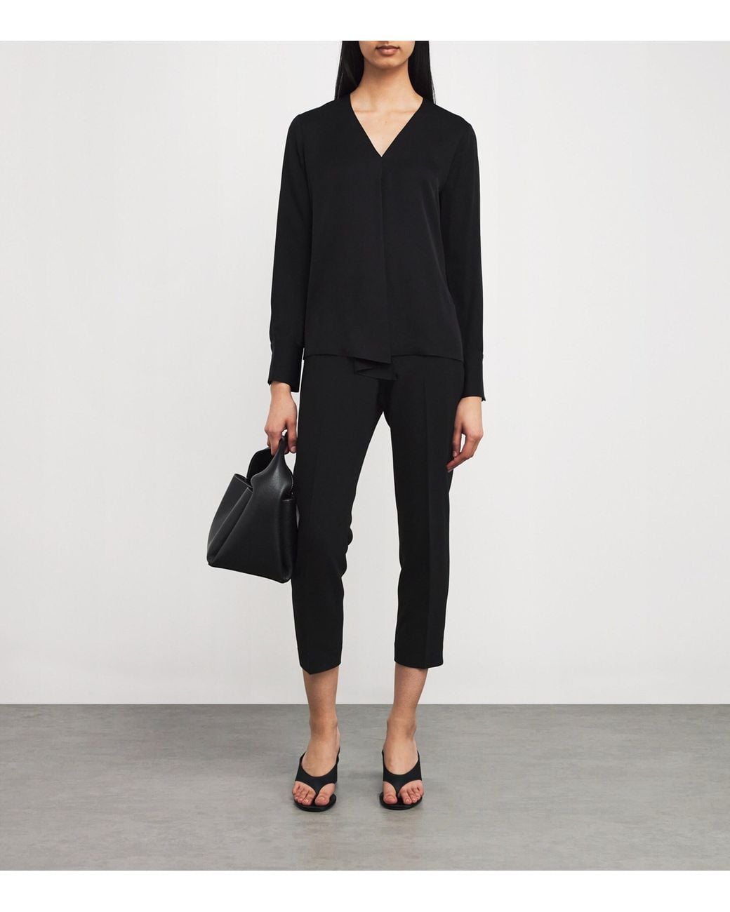 Theory Black Cropped Treeca Trousers
