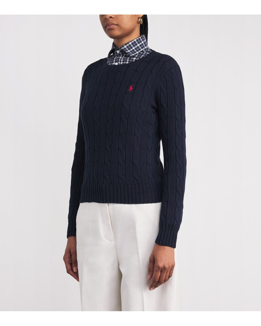 Polo Ralph Lauren Blue Cotton Cable-Knit Sweater