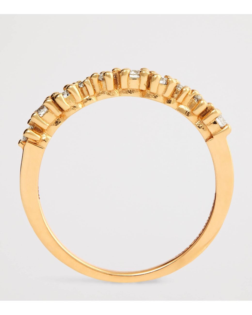 Suzanne Kalan Natural And Round Diamond Deco Half Band Ring