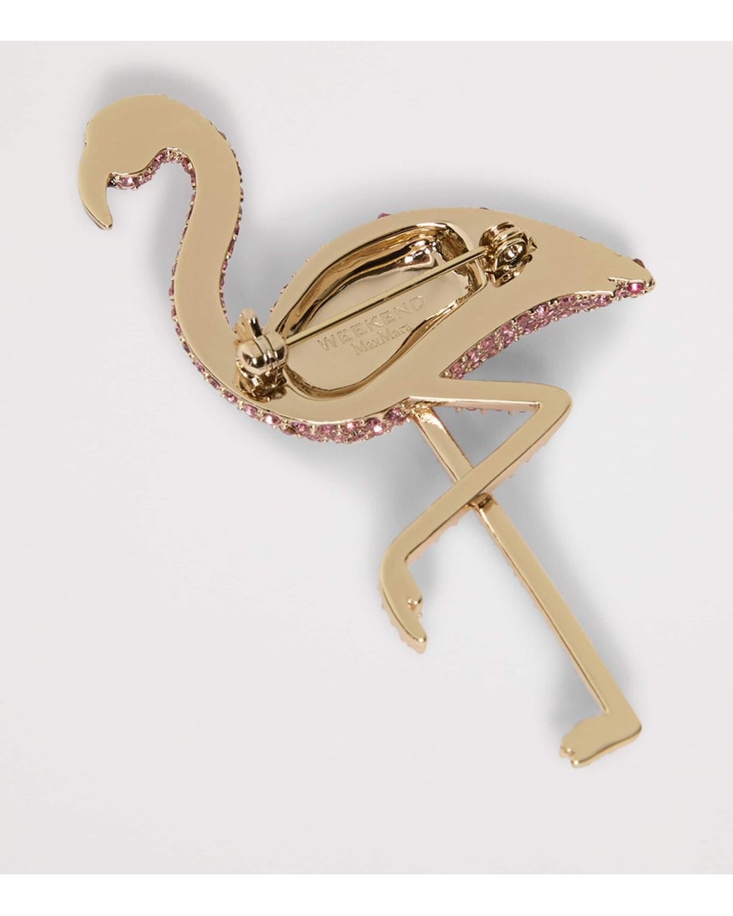 Weekend by Maxmara Pink Embellished Flamingo Brooch