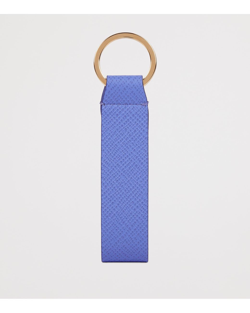 Smythson Blue Calfskin Panama Keyring