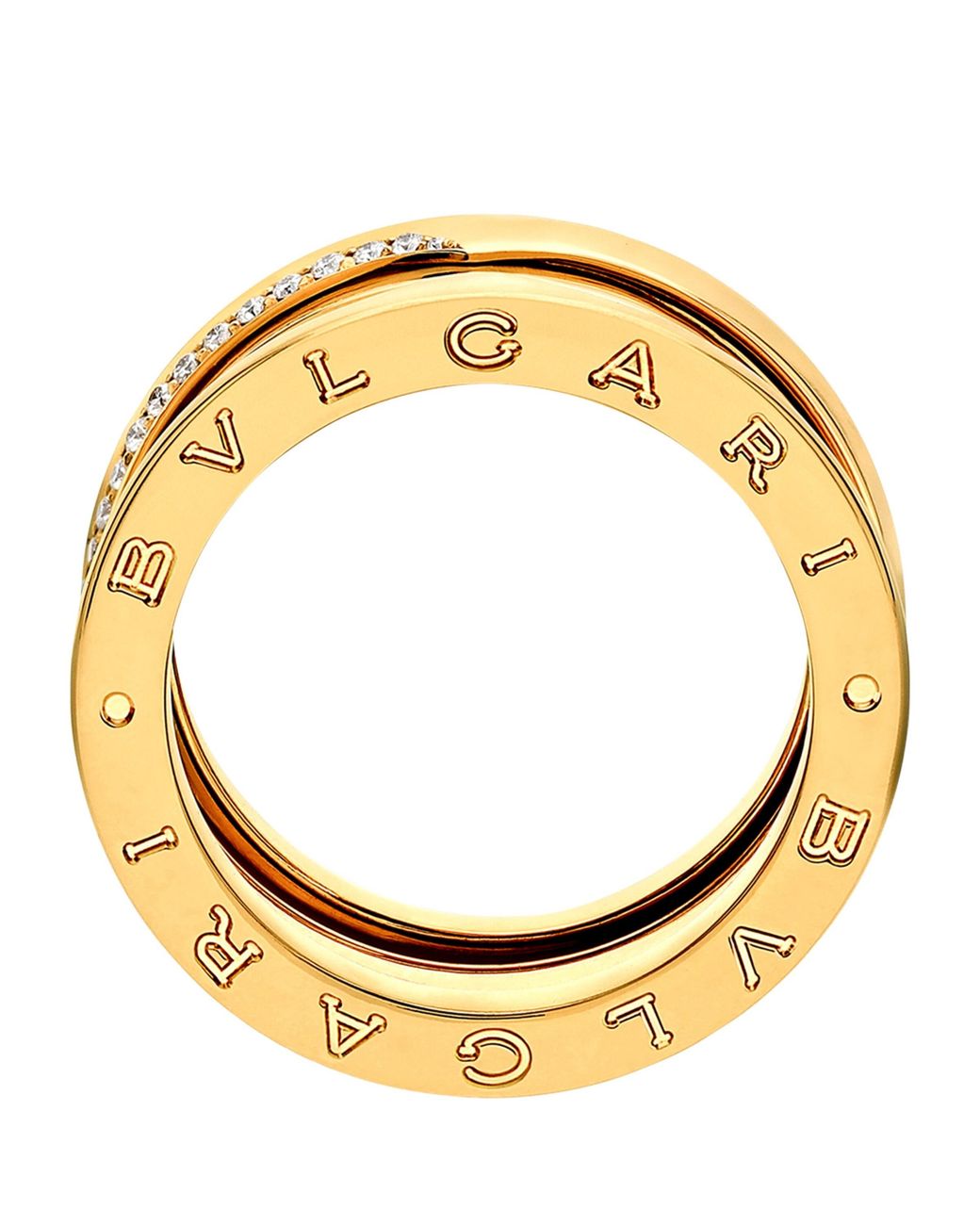BVLGARI Metallic And Diamond B.Zero1 Three-Band Ring