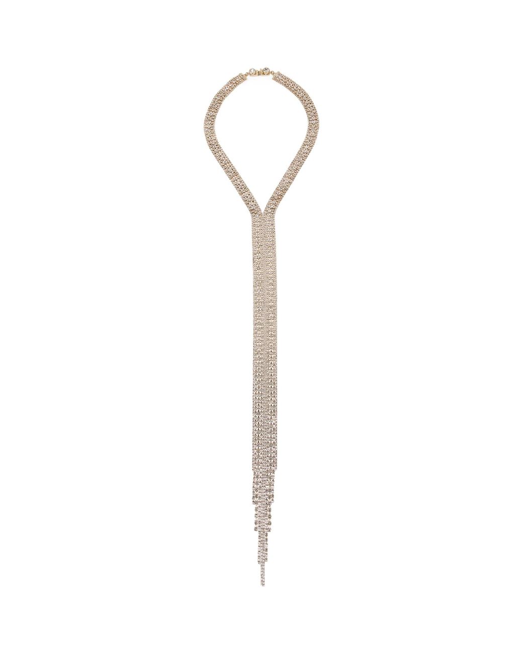 Marina Rinaldi White Rhinestone-Embellished Strand Necklace