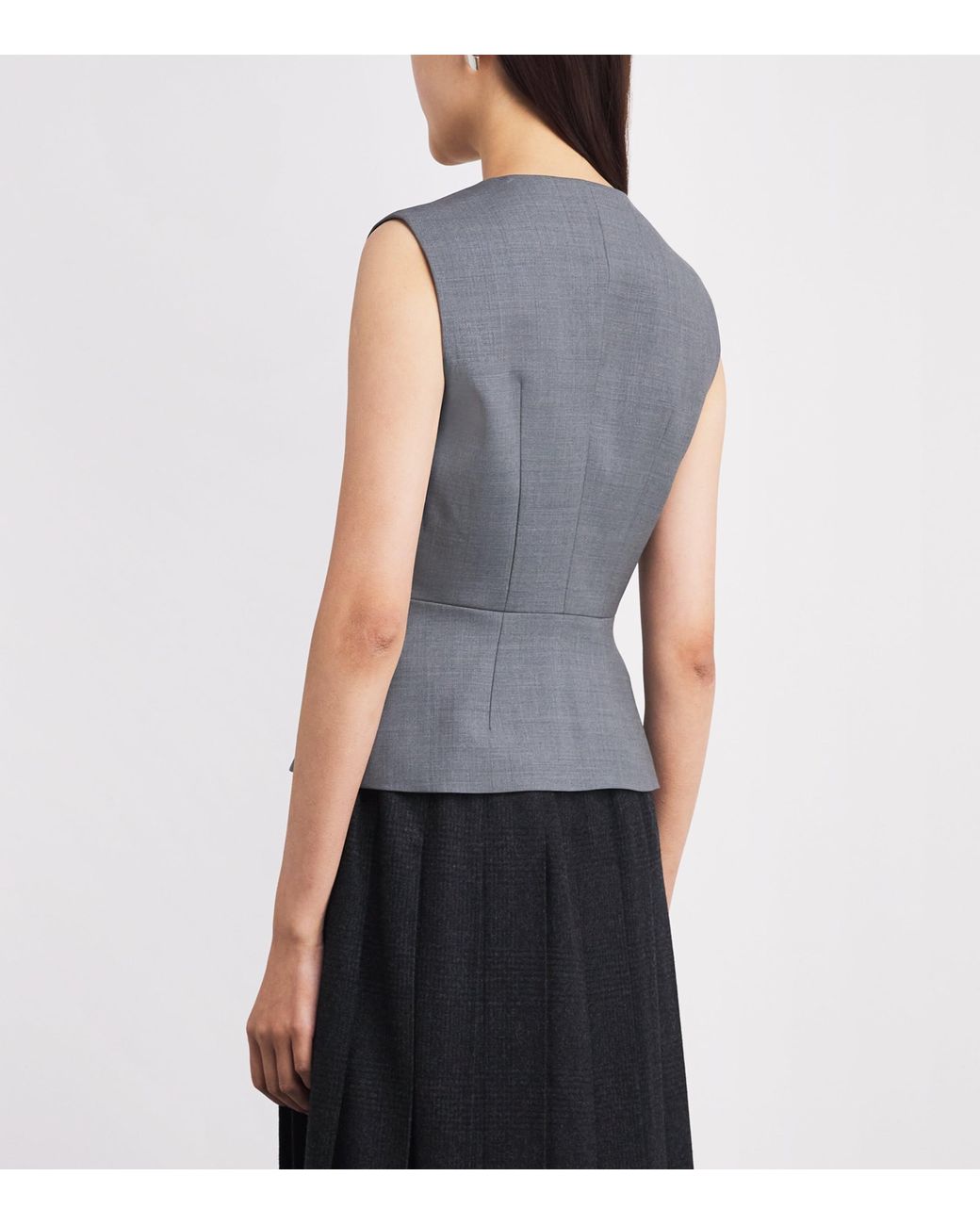 Maje Blue Wool-Blend Waistcoat