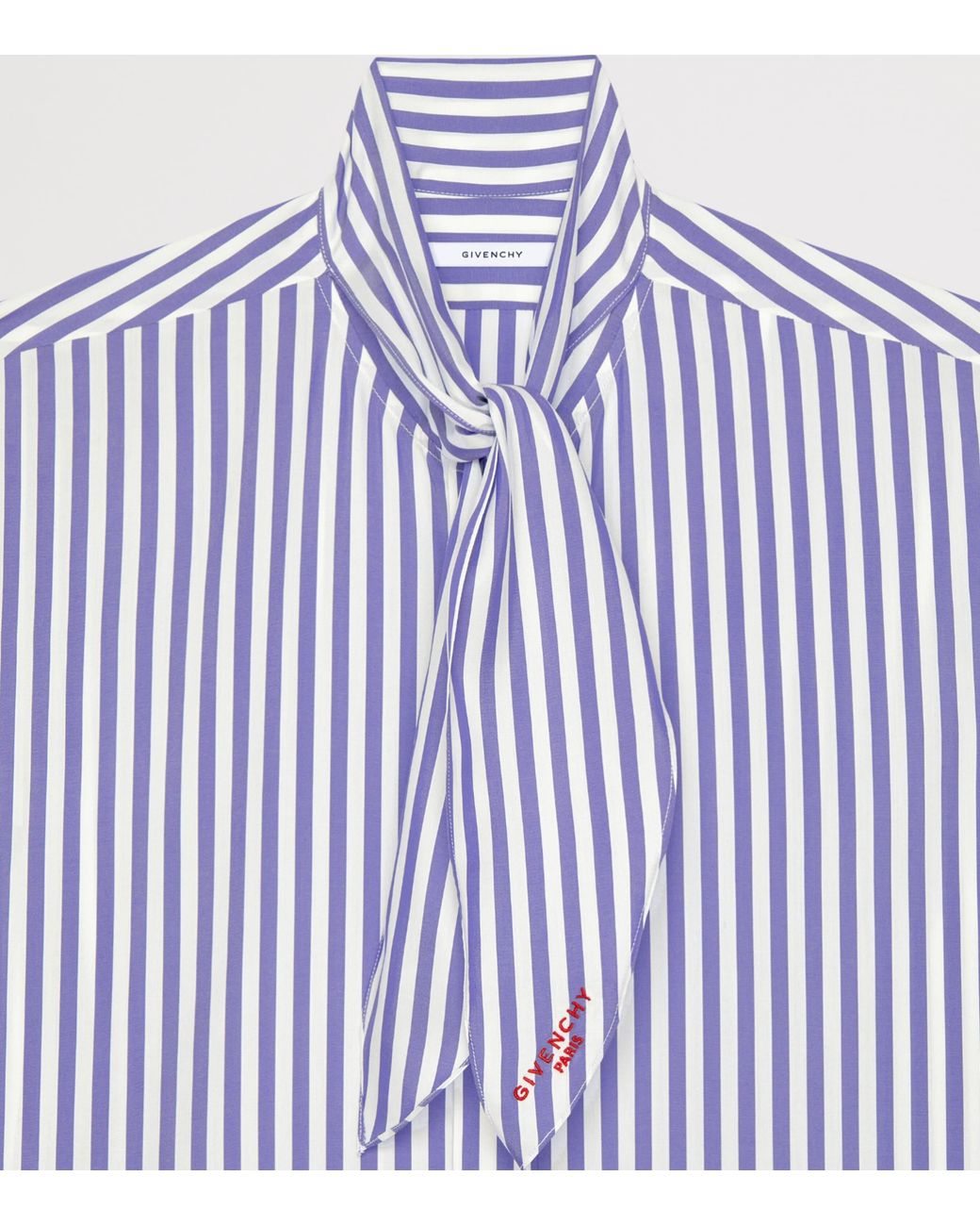 Givenchy Purple Silk Tie-Neck Shirt