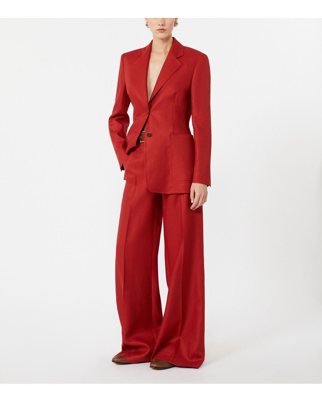 Max Mara Red Linen Blazer