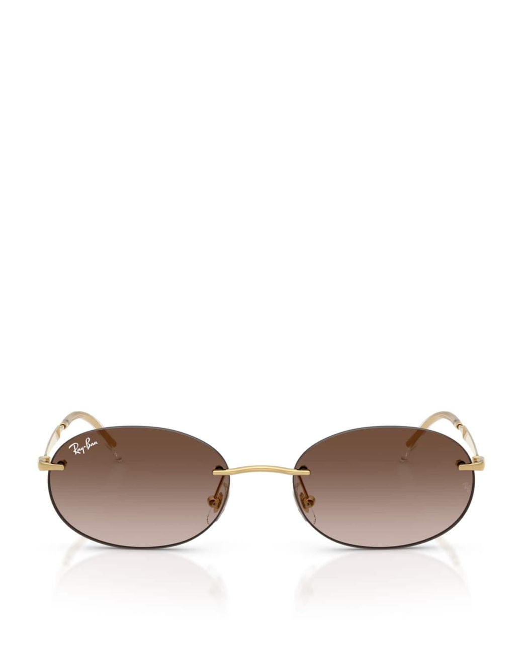 Ray-Ban Brown 0Rb3707 Metal Oval Sunglasses