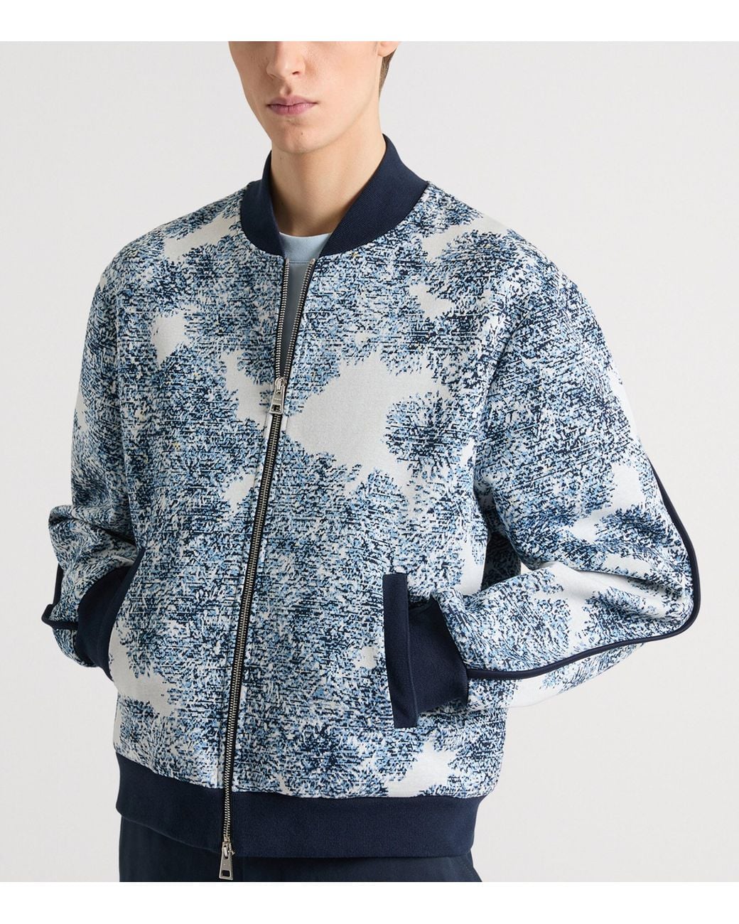 Givenchy Blue Jacquard Bomber Jacket for men
