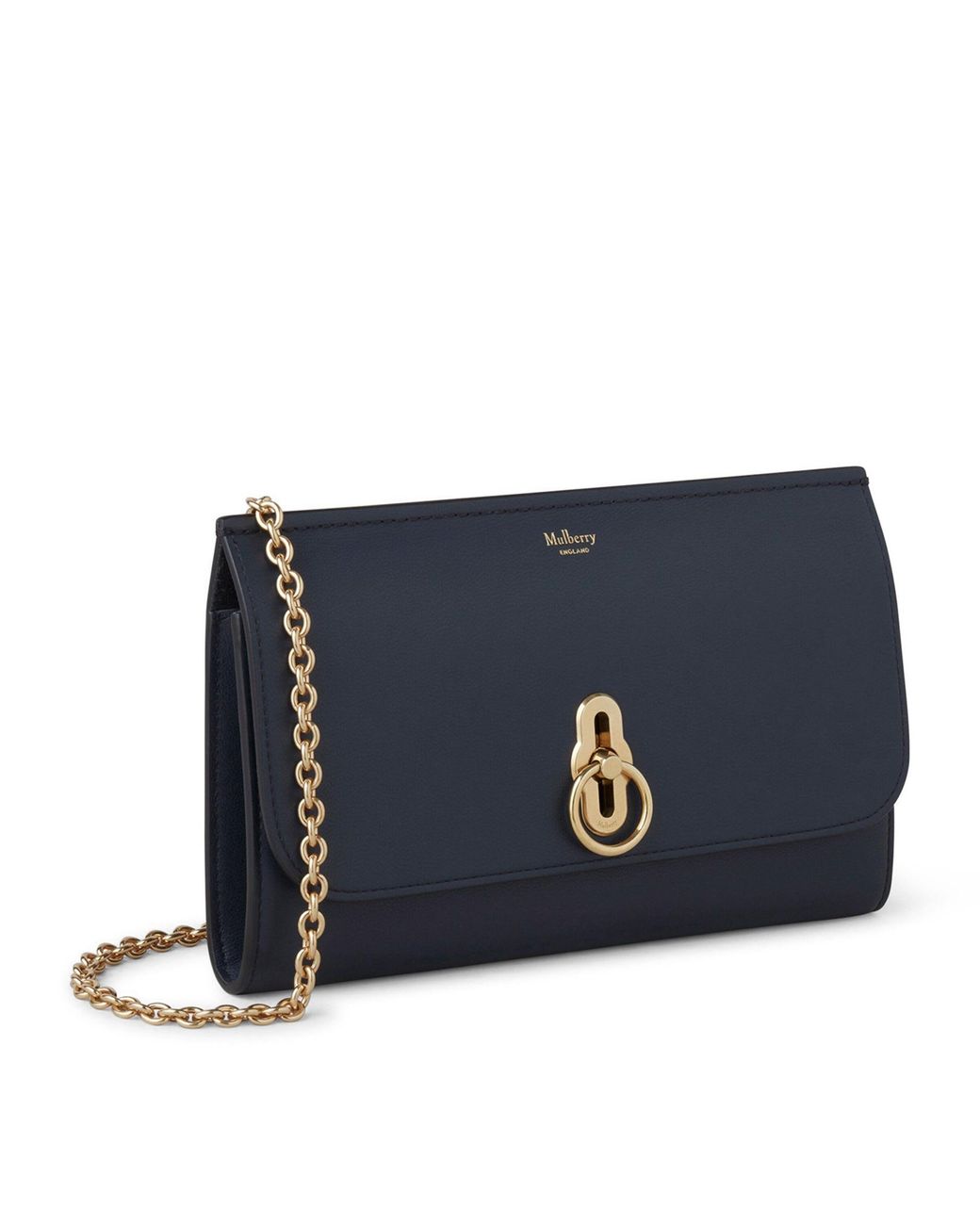 Mulberry Blue Small Leather Amberley Clutch Bag