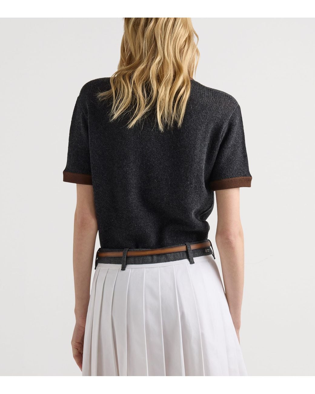 Prada Black Cashmere Crew Neck Sweater