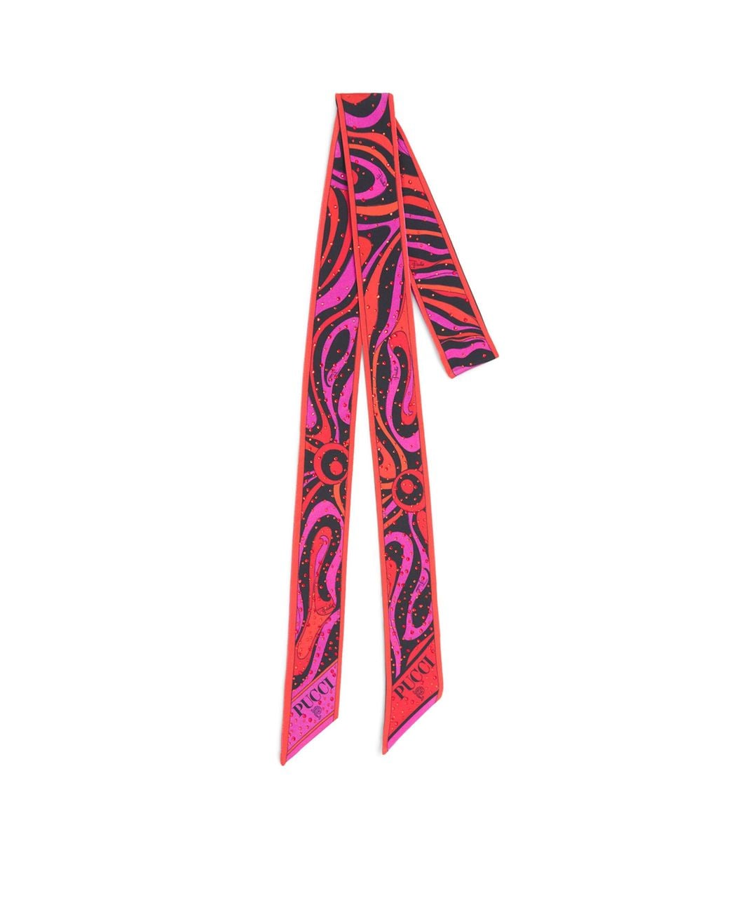 Emilio Pucci Red Embellished Printed Scarf