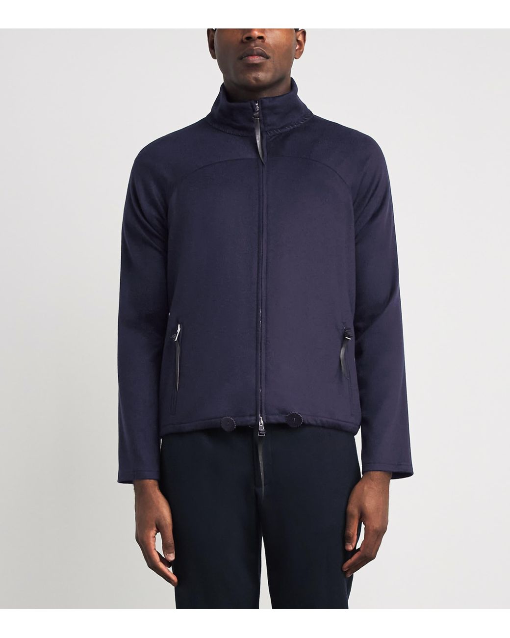 Alan Scott Blue Cashmere-Blend Track Sweater for men