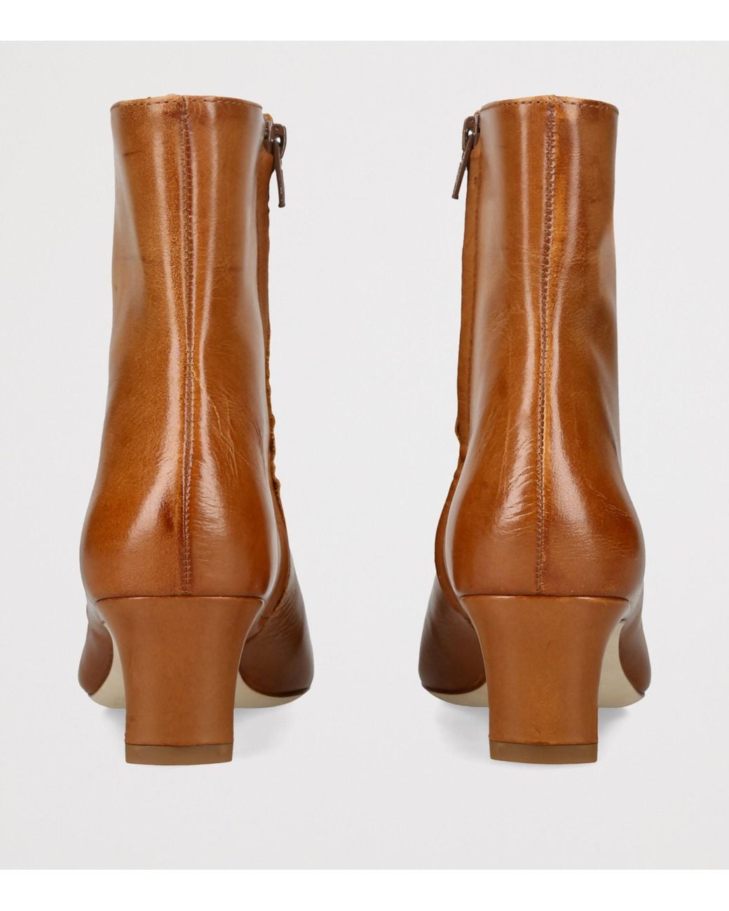 Staud Brown Leather Wally Ankle Boots 55