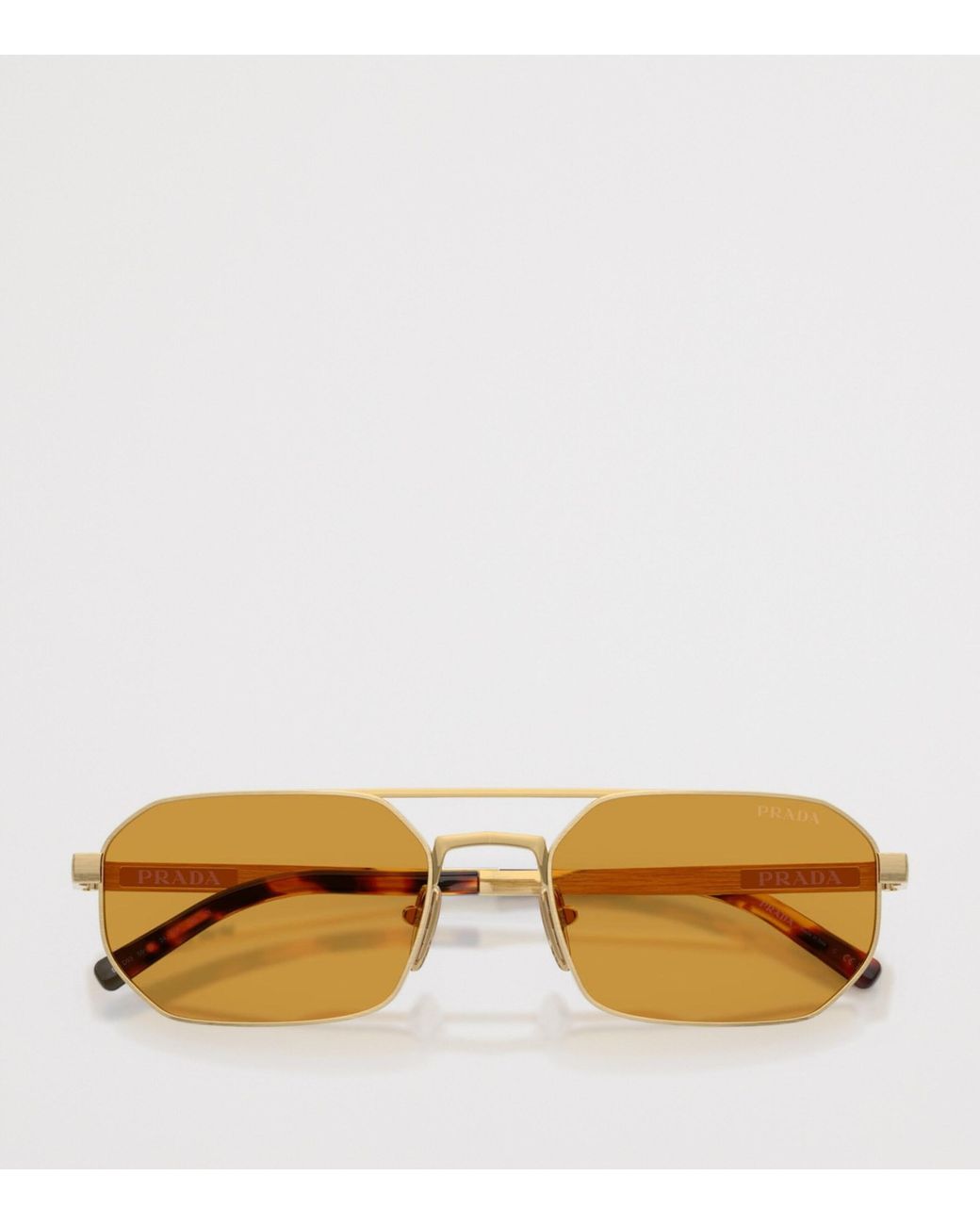 Prada Metallic Metal Irregular Sunglasses for men