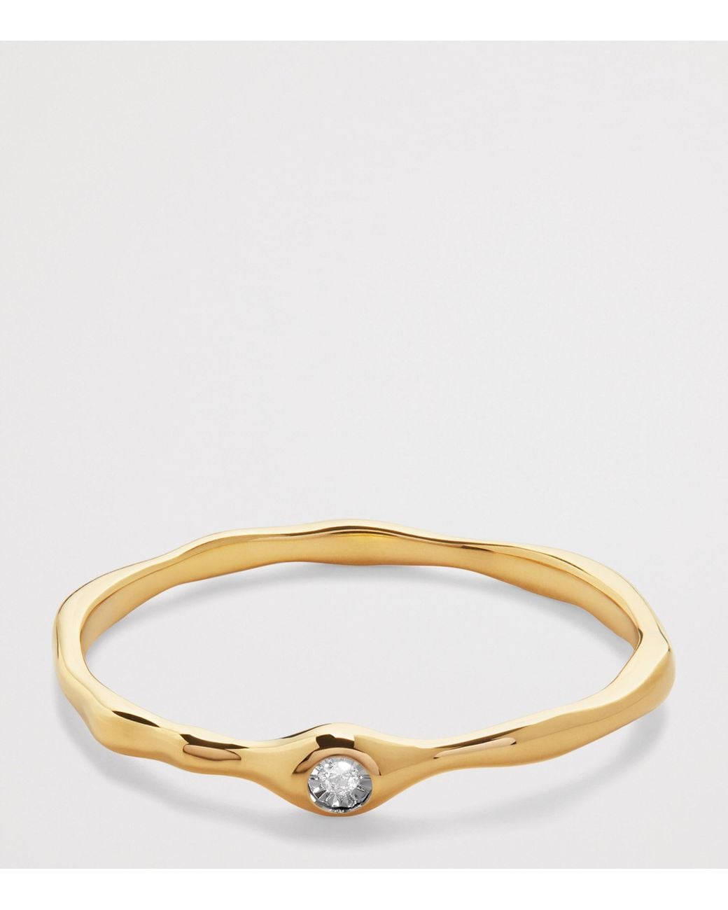 Monica Vinader Brown Vermeil And Diamond Mv Siren Stacking Ring
