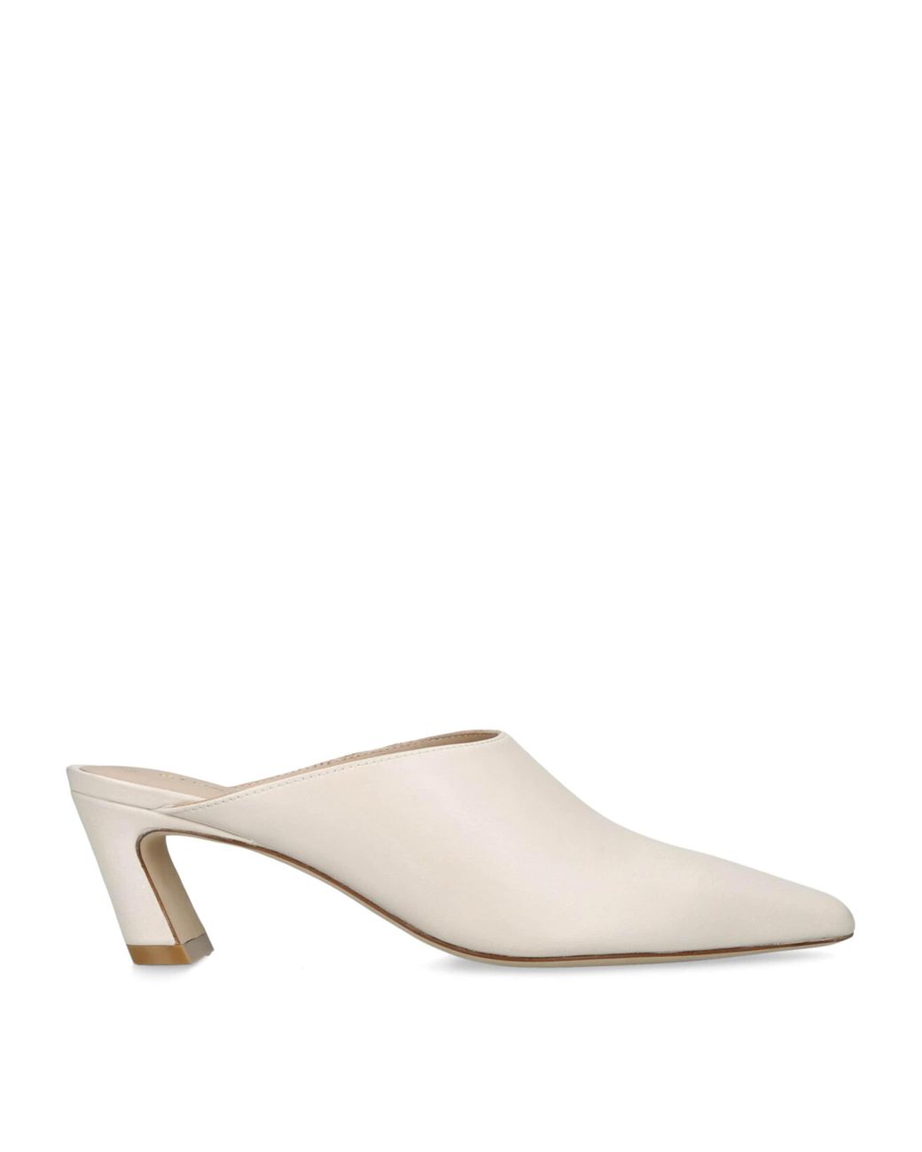 Stuart Weitzman White Leather Stassi Mules 50
