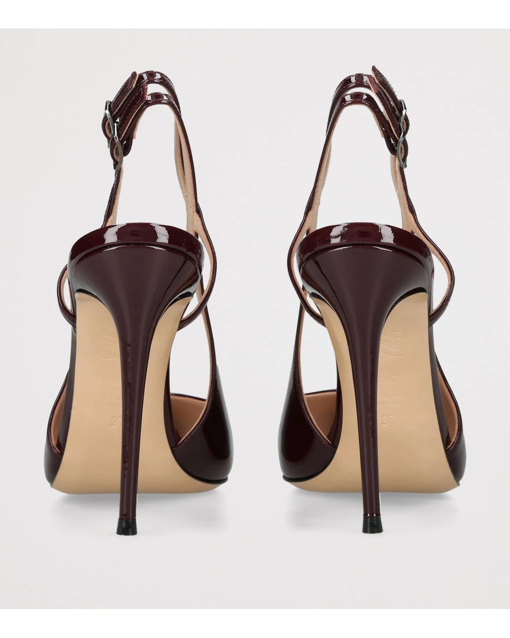 Casadei Brown Patent Leather Julia Tiffany Windsor Slingback Heels 100