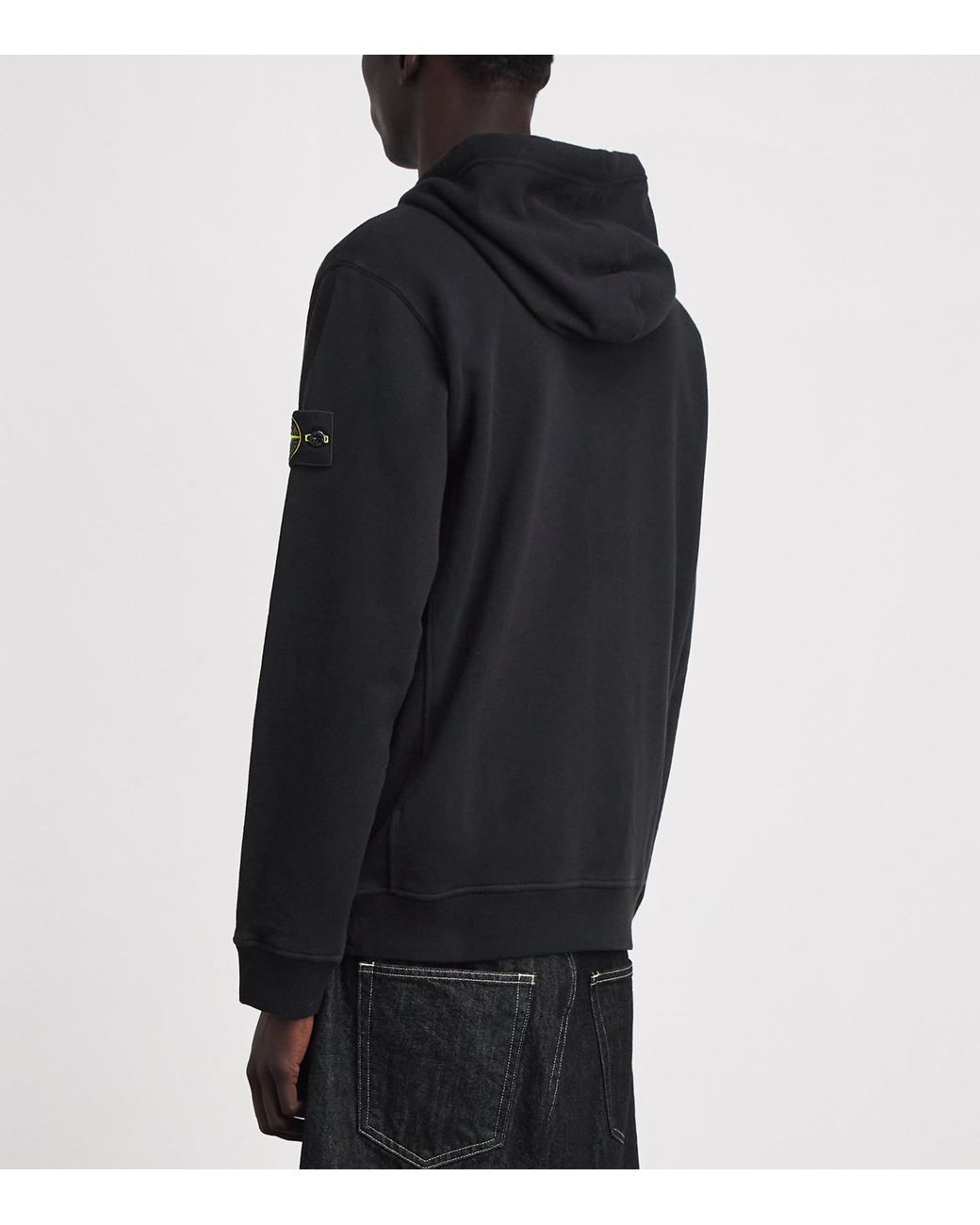Stone Island Black Organic Cotton Compass Hoodie for men