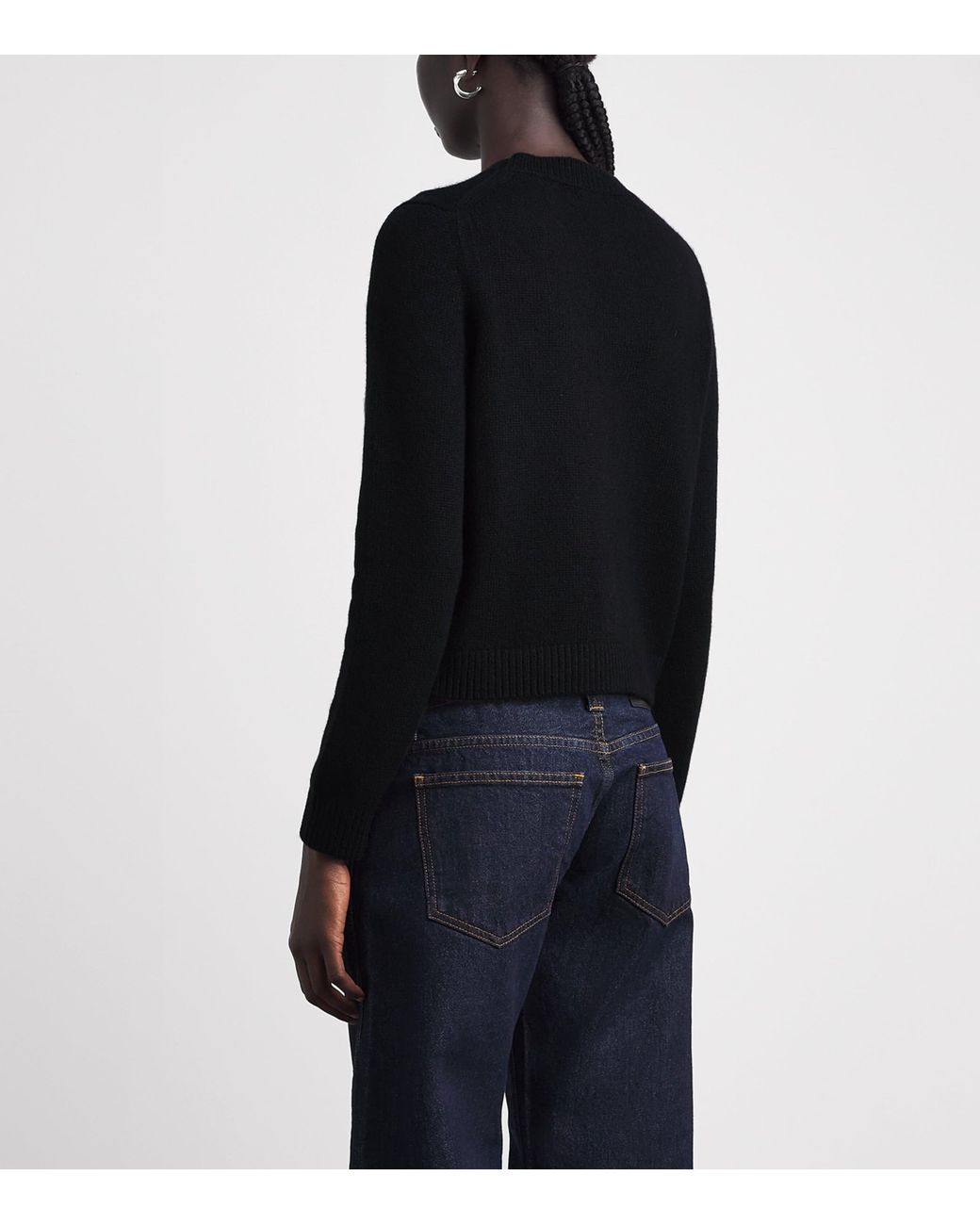 Khaite Black Cashmere Crew-Neck Leta Sweater