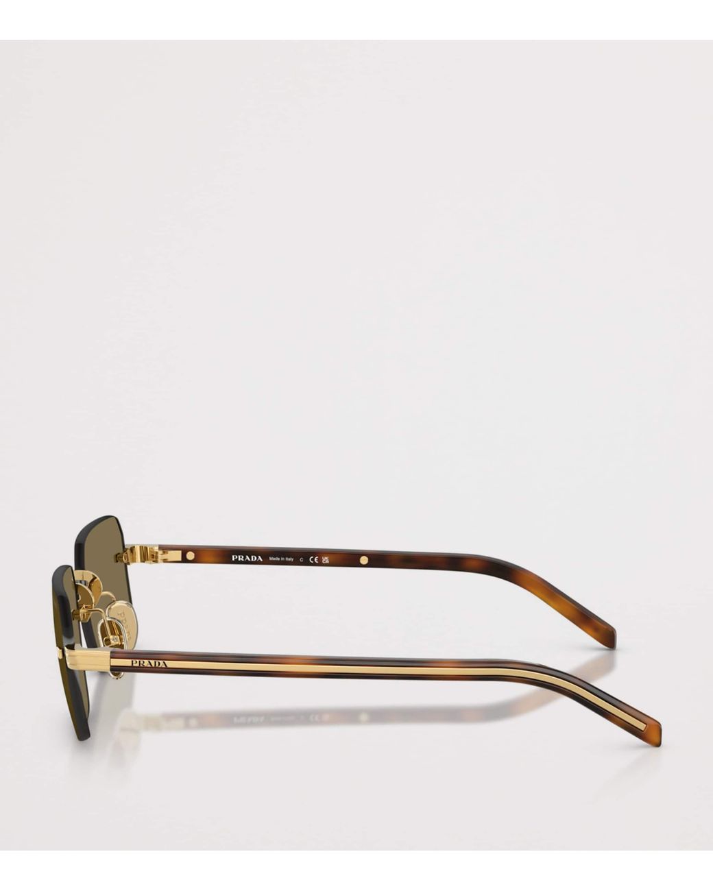 Prada Green Rimless Rectangle Sunglasses for men